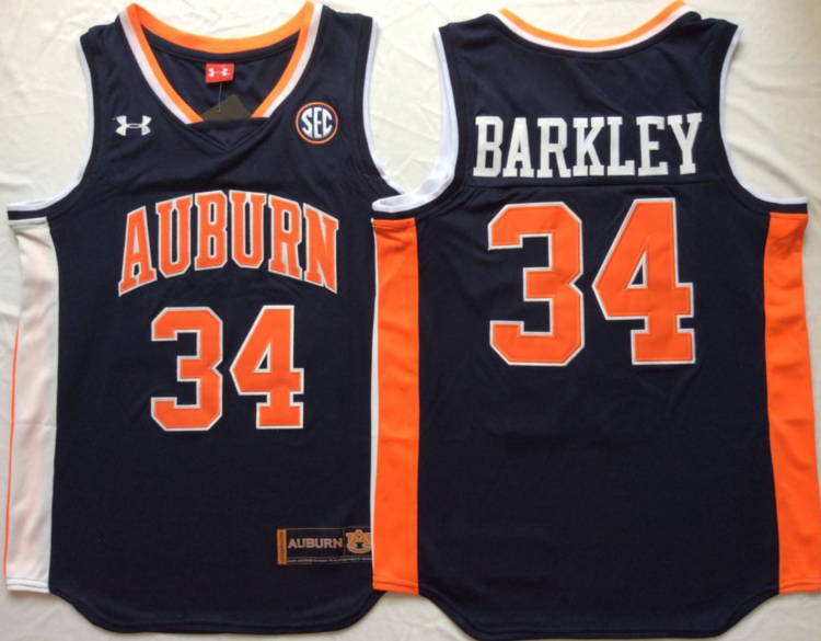 Men's Auburn Tigers Charles Barkley #34 Navy Jersey